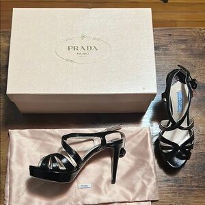 Prada Women's Black Strappy Heels